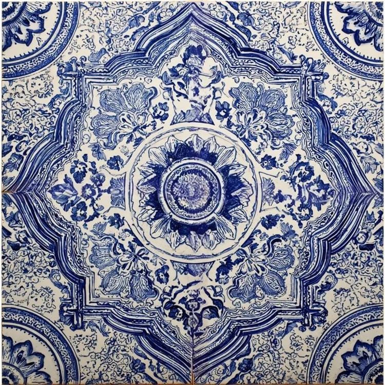 Cobalt Reverie Kitchen Backsplash Tile Bathroom Shower Floor Tile | Rustic Vintage Farmhouse Ceramic Tile | Mexican Style Custom Tile