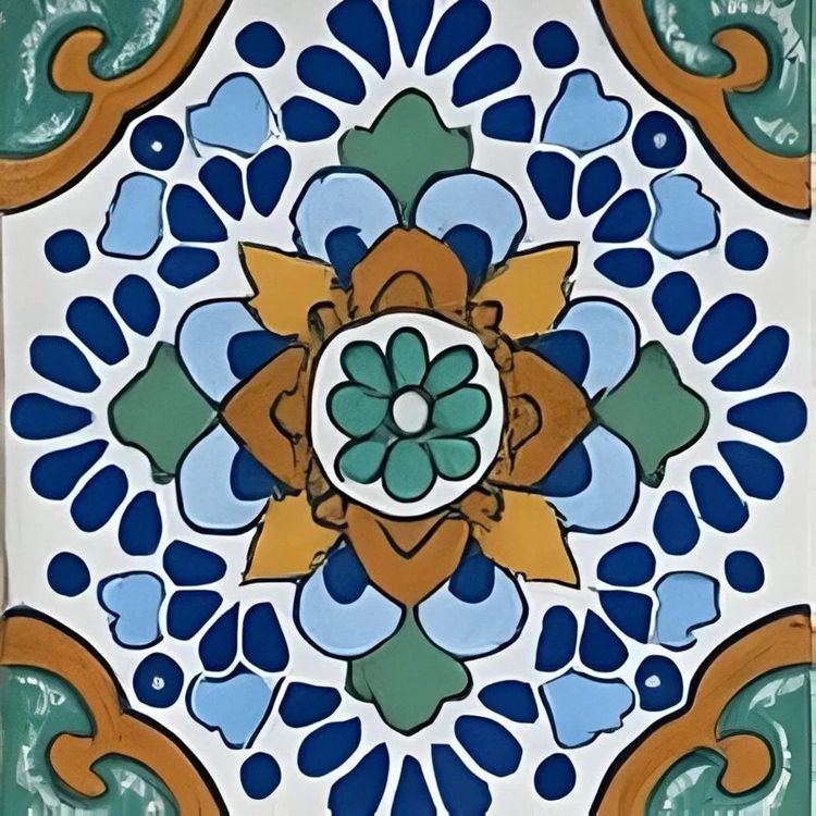Flor de Mérida Kitchen Backsplash Tile Bathroom Shower Floor Tile | Rustic Vintage Farmhouse Ceramic Tile | Mexican Style Custom Tile