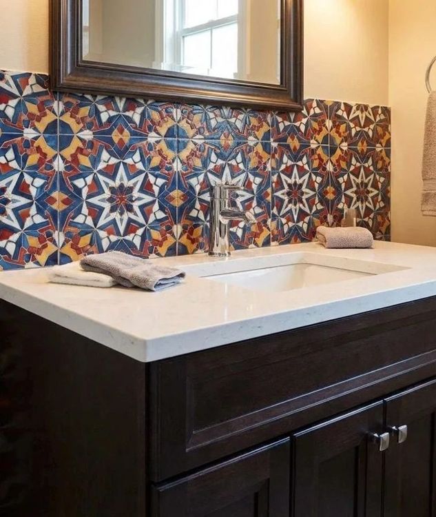 Marrakesh Ember Star Moroccan-style ceramic tile, design, intricate geometric insp… photo 4