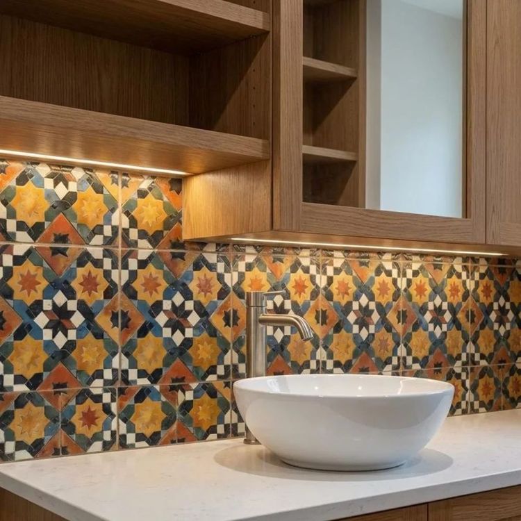 Sahara Starlight Mosaic Moroccan-style ceramic tile, design, intricate geometric i… photo 3