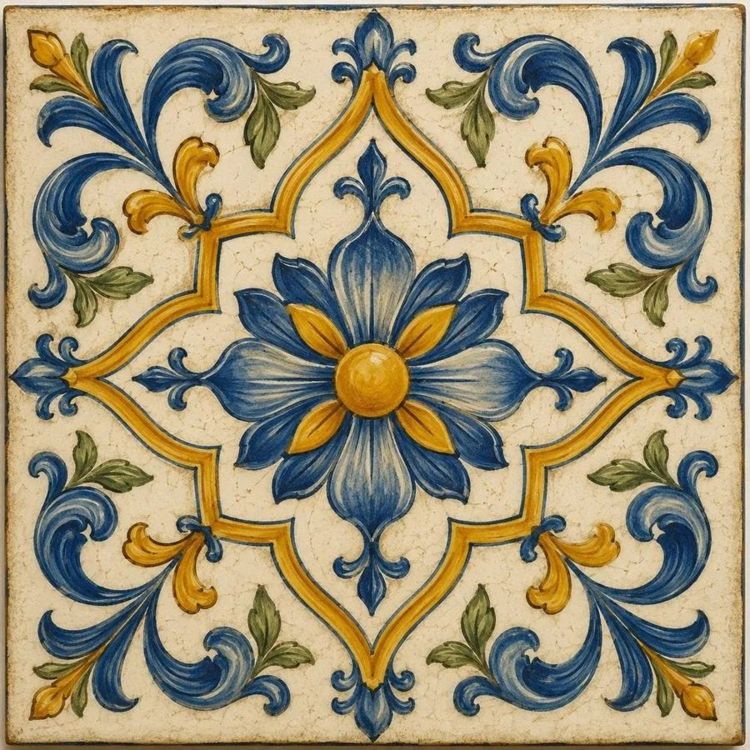Azzurivento Kitchen Backsplash Tile Bathroom Shower Floor Tile | Rustic Vintage Farmhouse Ceramic Tile | Italian Style Custom Tile