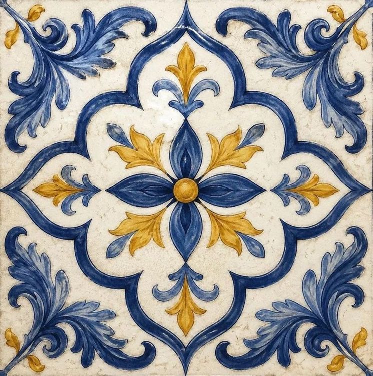 Caldovaro Azure™ Kitchen Backsplash Tile Bathroom Shower Floor Tile | Rustic Vintage Farmhouse Ceramic Tile | Mexican Style Custom Tile