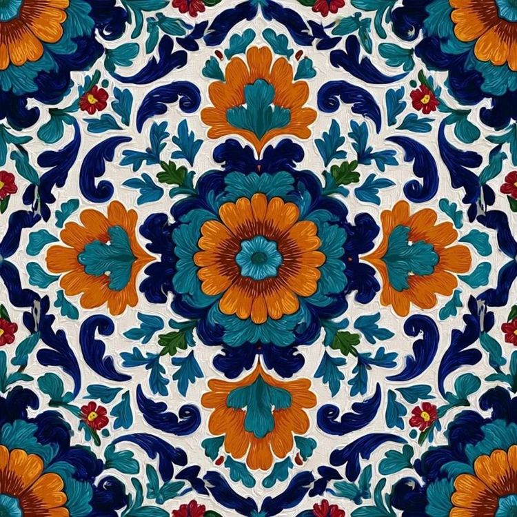 Granada Florencia Ceramic Tile Hand Painted Style Decorative Wall Backsplash Colorful Spanish Floral Kitchen Bathroom Decor ZR10