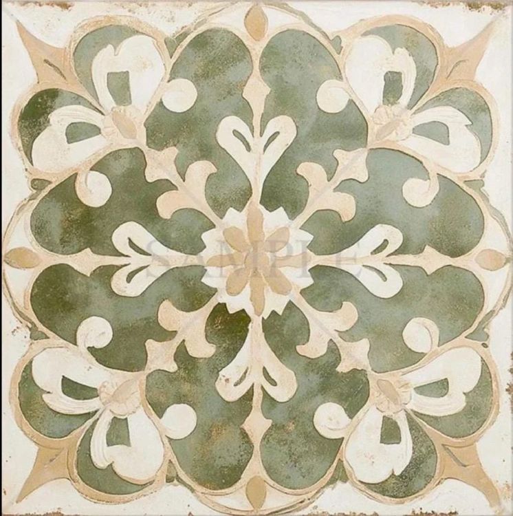 Sagewood Rosetta Kitchen Backsplash Tile Bathroom Shower Floor Tile | Rustic Vintage Farmhouse Ceramic Tile | Mexican Style Custom Tile