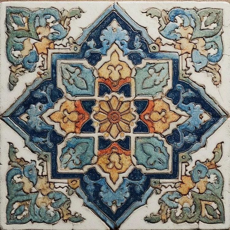 Azraya Starwork™ Kitchen Backsplash Tile Bathroom Shower Floor Tile | Rustic Vintage Farmhouse Ceramic Tile | Mexican Style Tile Indoor